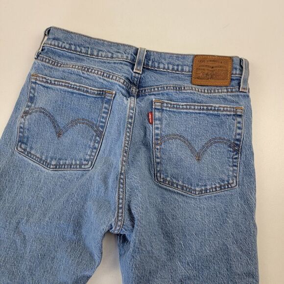 Levi’s 501 Distressed Jeans Womens‎ 27x24 Washed Button Wedgie Straight Stretch - Picture 9 of 15